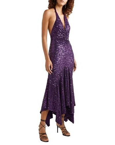 Shop Michael Kors Collection Woman Midi Dress Deep Purple Size 8 Rayon, Elastane
