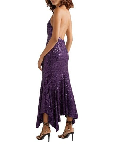 Shop Michael Kors Collection Woman Midi Dress Deep Purple Size 8 Rayon, Elastane