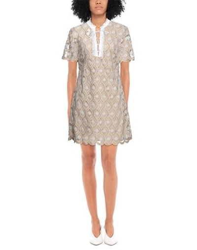 Shop Sandro Woman Mini Dress Beige Size 4 Polyester