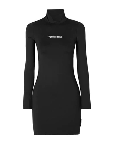 Shop Vetements Short Dresses In Black