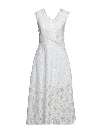 Shop Sandro Woman Midi Dress White Size 6 Polyester
