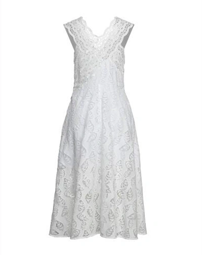 Shop Sandro Woman Midi Dress White Size 6 Polyester