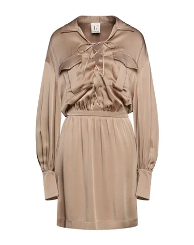 Shop L'autre Chose L' Autre Chose Woman Midi Dress Sand Size 4 Acetate, Viscose In Beige