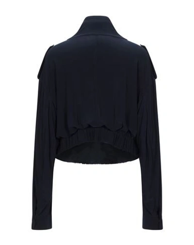 Shop Norma Kamali Jackets In Dark Blue