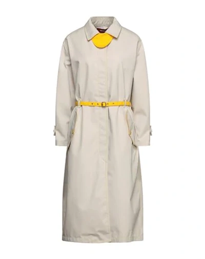 Shop Sies Marjan Woman Overcoat & Trench Coat Beige Size L Polyester, Cotton, Polyurethane