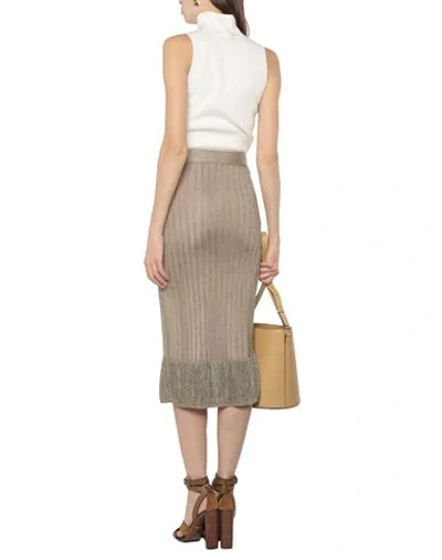 Shop Herve Leger Midi Skirts In Gold