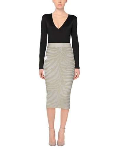 Shop Herve Leger Midi Skirts In Gold