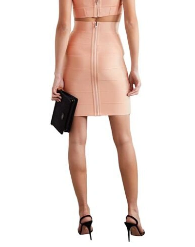 Shop Herve Leger Midi Skirts In Blush
