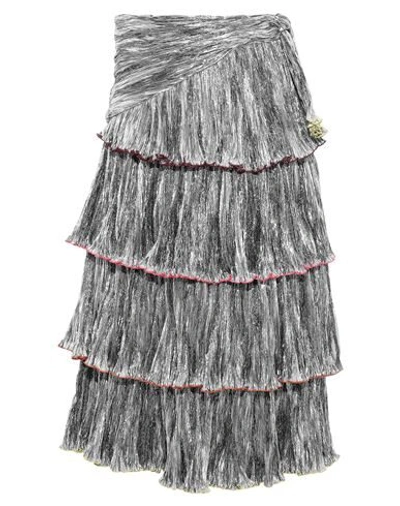 Shop Rosie Assoulin Midi Skirts In Silver