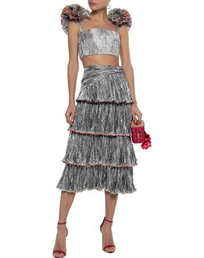 Shop Rosie Assoulin Midi Skirts In Silver