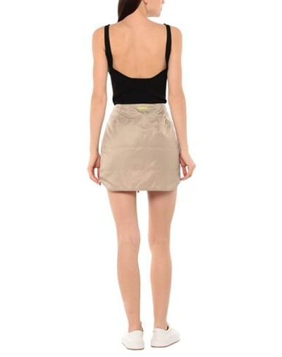 Shop Marcelo Burlon County Of Milan Marcelo Burlon Woman Mini Skirt Sand Size 6 Nylon, Polyester In Beige