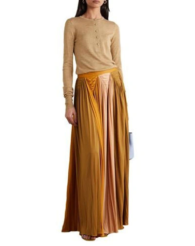 Shop Roksanda Woman Maxi Skirt Ocher Size 10 Viscose In Yellow