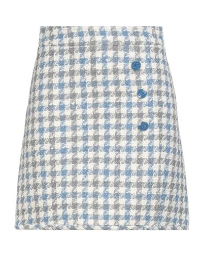 Sandro Calia Houndstooth Cotton-blend Tweed Mini Skirt In Blue