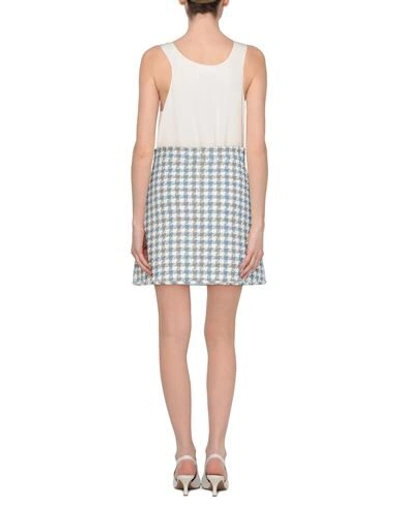 Sandro Calia Houndstooth Cotton-blend Tweed Mini Skirt In Blue