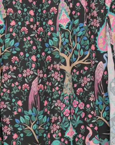 Sandro Pleated Printed Satin-twill Midi Skirt In Black