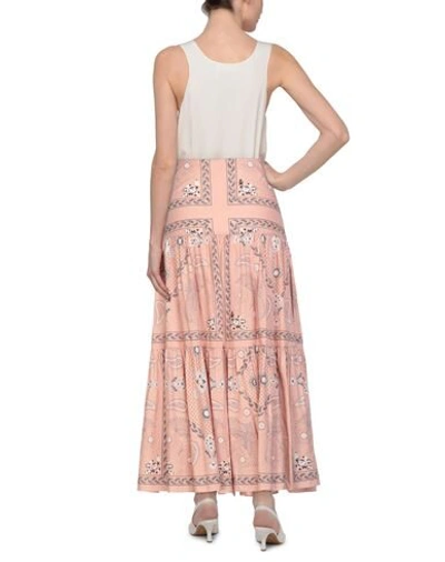 Shop Sandro Woman Maxi Skirt Pastel Pink Size 0 Linen, Cotton