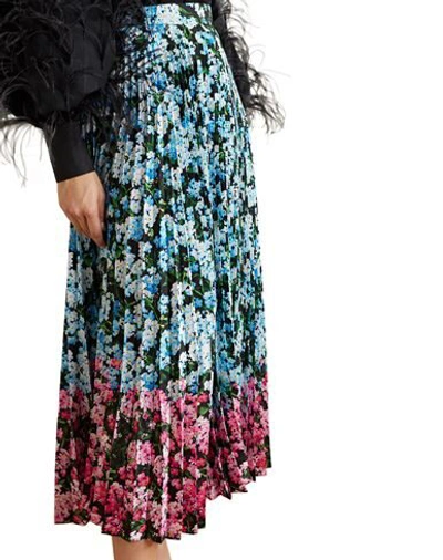 Shop Mary Katrantzou Woman Long Skirt Azure Size 4 Polyester In Blue