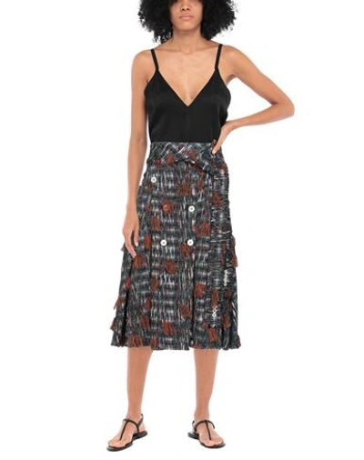 Shop Golden Goose Woman Midi Skirt Brown Size S Acrylic, Cotton, Acetate, Polyester