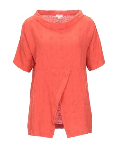 Shop Rossopuro Blouses In Coral