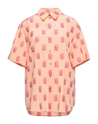 Shop Kenzo Woman Shirt Salmon Pink Size 4 Viscose, Cotton, Polyester
