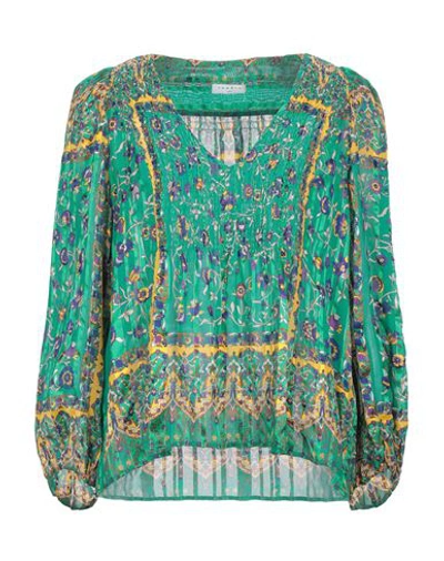 Shop Sandro Blouses In Emerald Green