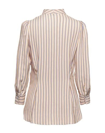 Sandro Anya Striped Woven Shirt In Beige