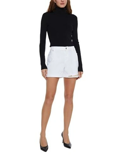 Shop Karl Lagerfeld Denim Shorts In White