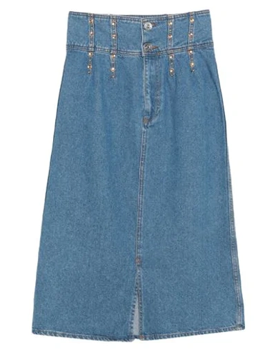 Shop Sandro Denim Skirts In Blue