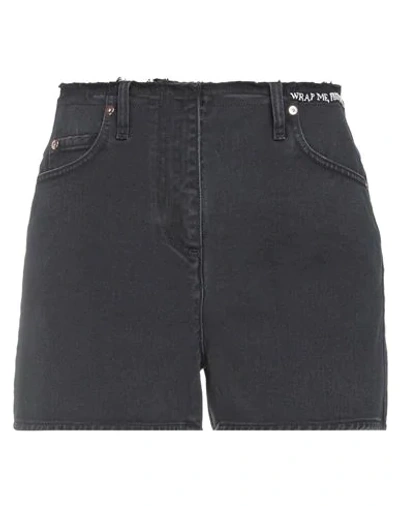 Shop Valentino Garavani Woman Denim Shorts Black Size 27 Cotton, Polyamide, Polyester