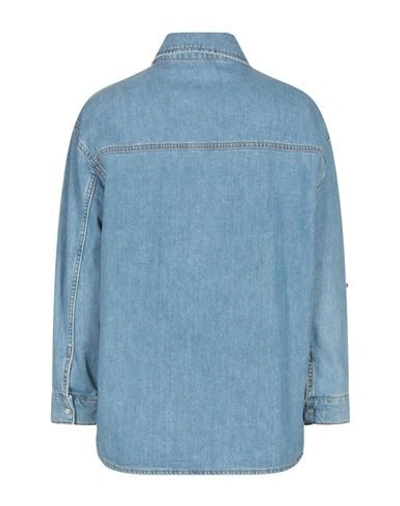 Shop Sandro Denim Shirts In Blue