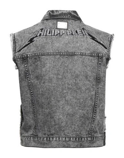 Shop Philipp Plein Denim Outerwear In Grey