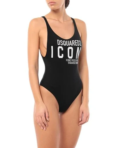 Shop Dsquared2 Woman One-piece Swimsuit Black Size 4 Polyamide, Elastane