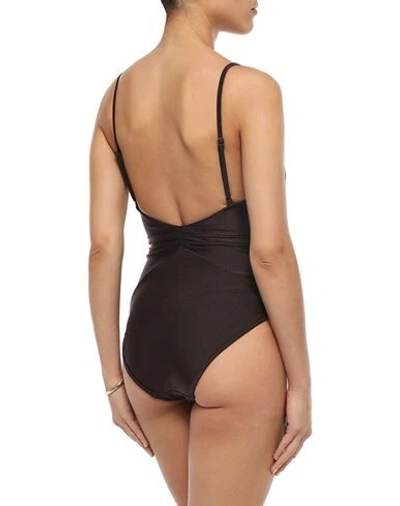 Shop Zimmermann One-piece Swimsuits In Dark Brown