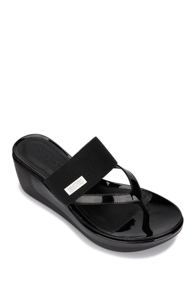 Shop Kenneth Cole Reaction Paddy Cross Platform Wedge Sandal In Black