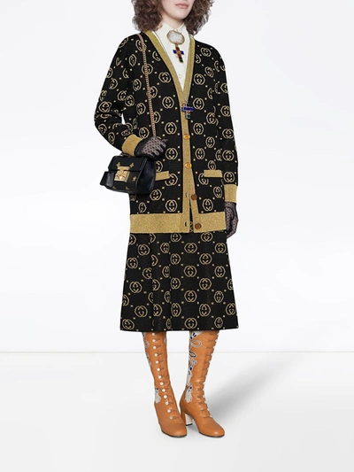 Shop Gucci Gg Supreme Wool Cardigan In Black