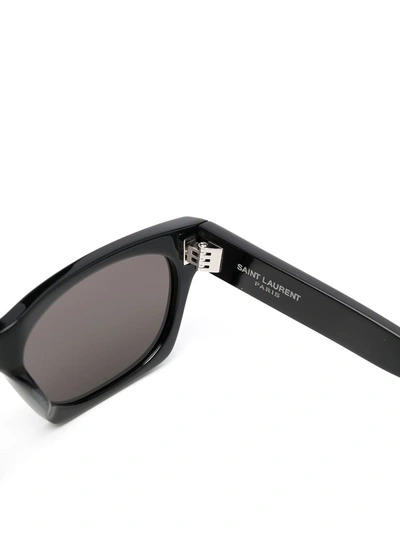 Shop Saint Laurent Sl 402 Bold Sunglasses In Black