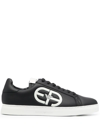 Shop Emporio Armani Sneaker In Pelle Con Logo