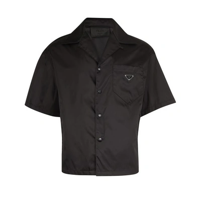 Shop Prada Gabardine Shirt In Nero