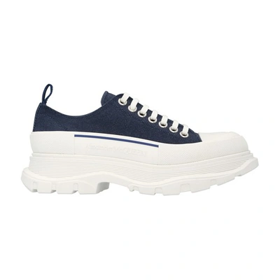 Shop Alexander Mcqueen Tread Slick Shoes In Indigo Blue White