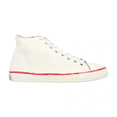 Shop Marni Sneakers In Natural White Black Lily White