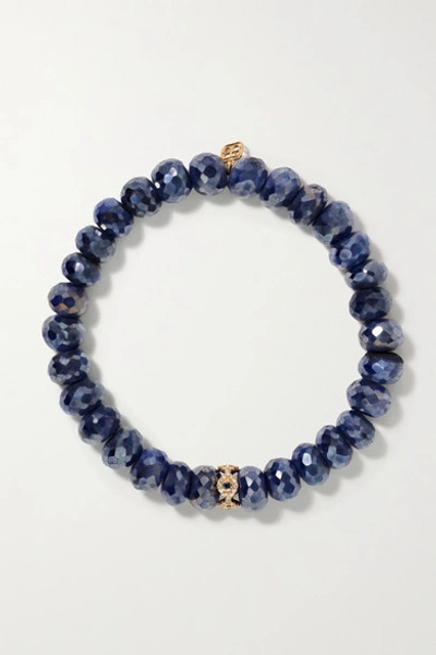 Shop Sydney Evan Evil Eye Eternity 14-karat Gold Multi-stone Bracelet In Blue