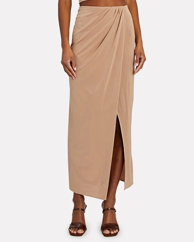 Shop Andamane Gabrielle Jersey Maxi Wrap Skirt In Blush