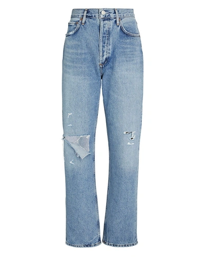 Shop Agolde Fitted 90s Straight-leg Jeans In Lineup