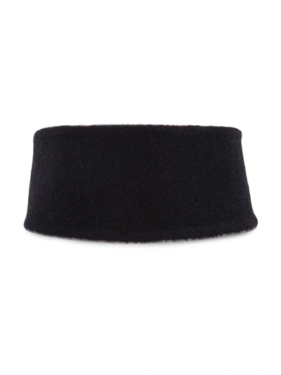 Shop Prada Reversible Cashmere Headband In Black