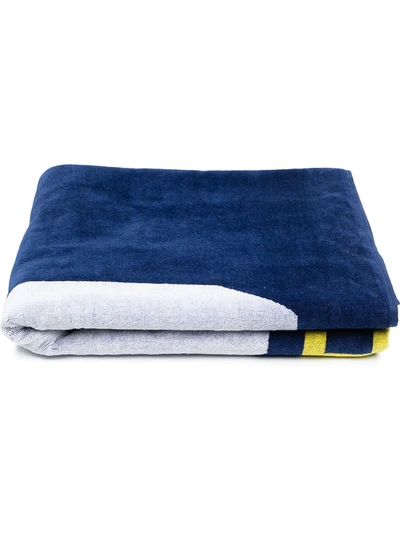 Shop Dsquared2 Icon Cotton Beach Towel In Blue