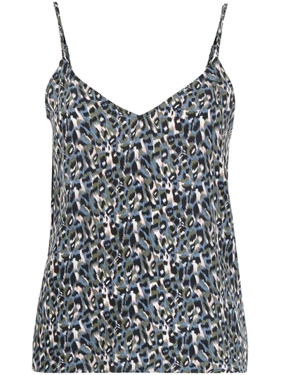 Shop Equipment Leopard-print Silk Camisole In Blue