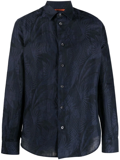 Shop Barena Venezia Foliage-print Shirt In Blue