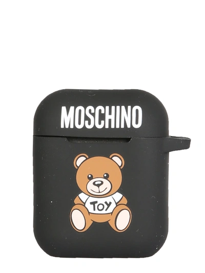 Shop Moschino Airpods Case In Nero