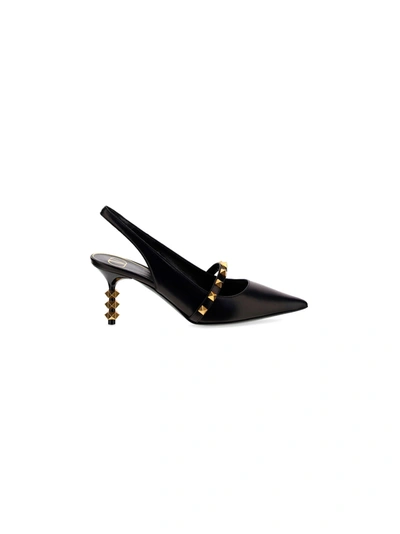 Shop Valentino Slingback Sandals In Black