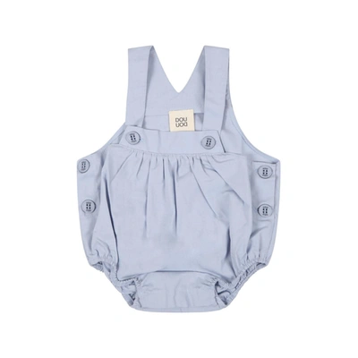 Shop Douuod Light Blue Overalls For Baykids In Azzurro